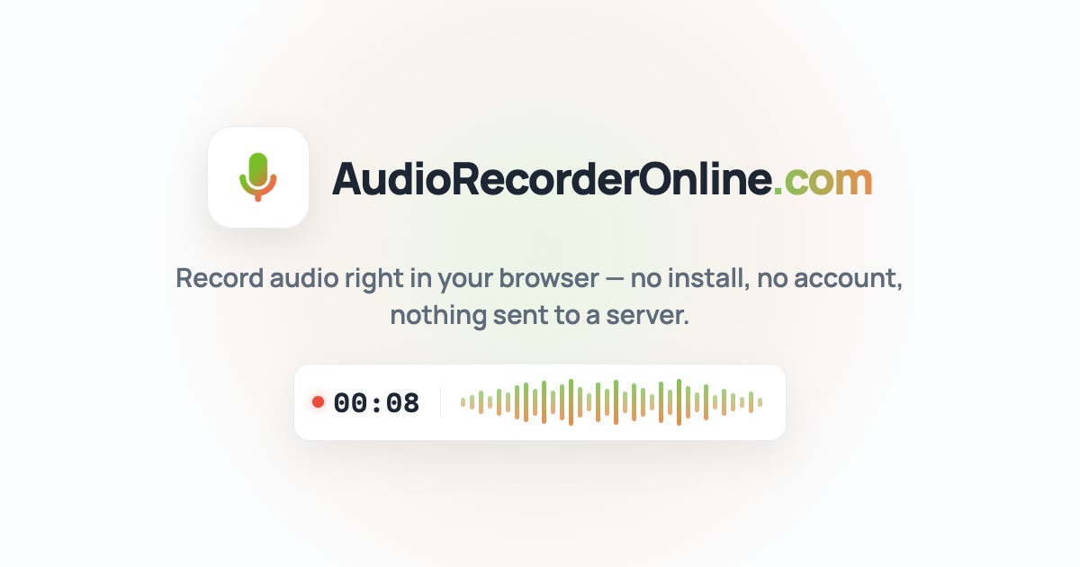 Audio Recorder Online | AudioRecorderOnline.com